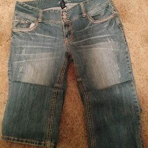 Amethyst jeans distressed boot cut jeans.